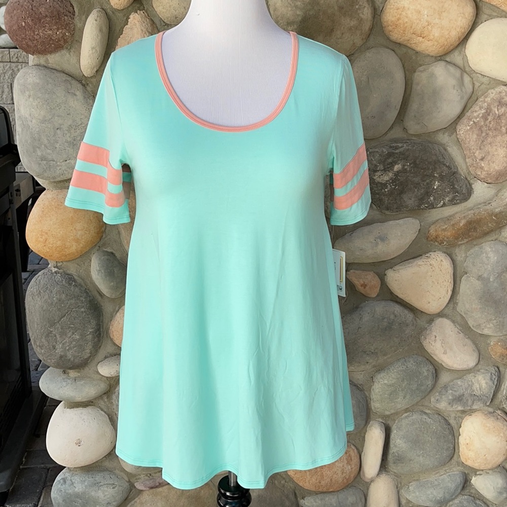 LuLaRoe New Small Solid Two-Tone Perfect T Shirt NWT